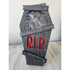 Standing tombstone Halloween prop as is vintage rip skeleton lawn decor